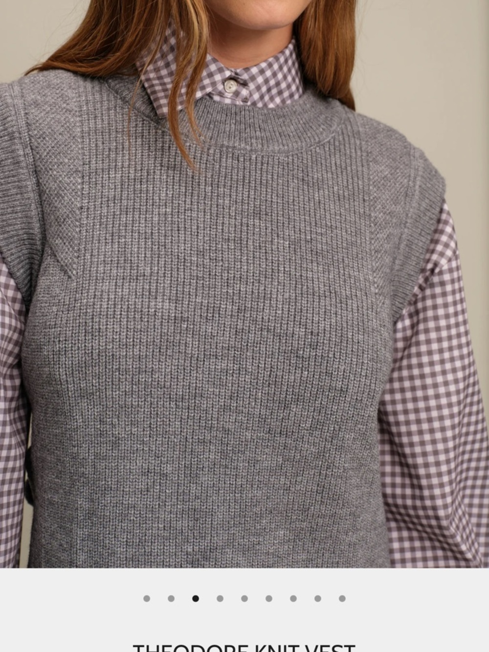 DELUC Gray Knit Vest with side buttons